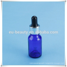 Black dripper aluminium dropper cap blue glass bottle